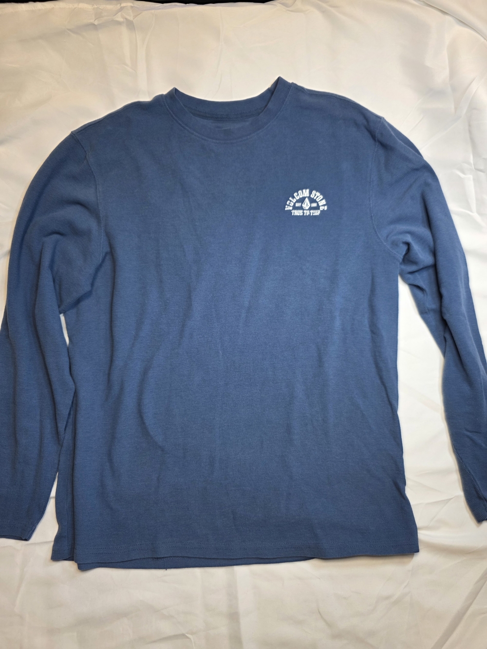 Volcom Men's Long Sleeve Crewneck Thermal Shirt - Slate Blue Size Large